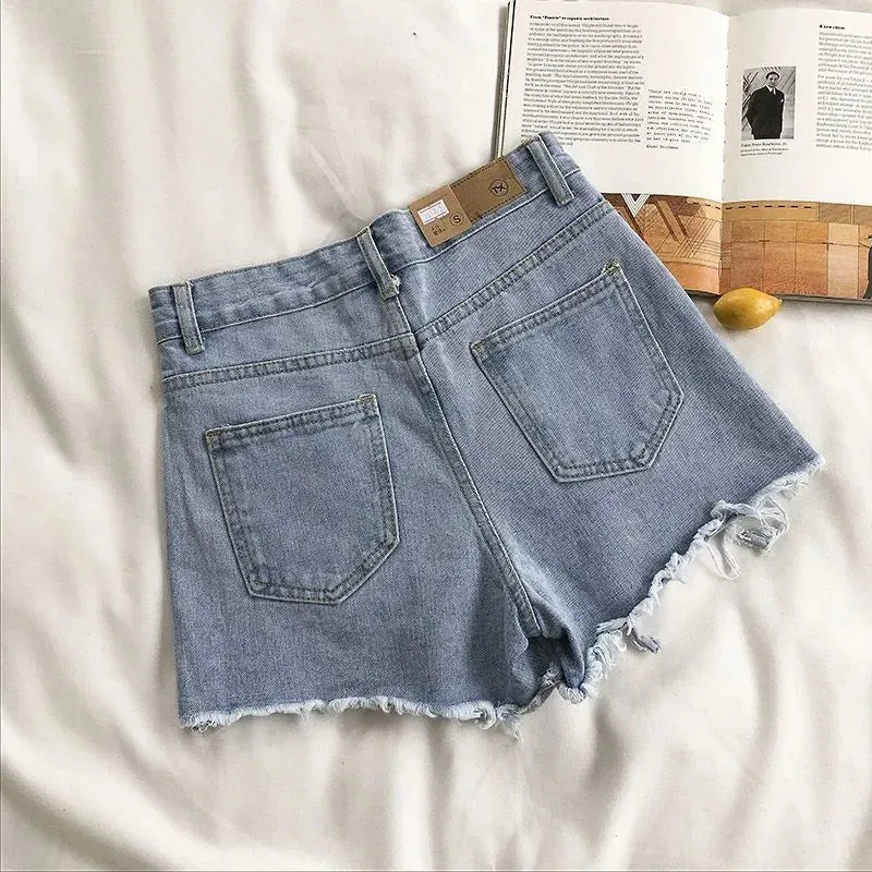 Elysian | Luxe High-Waist Ripped Denim Shorts