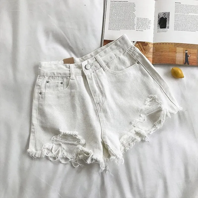 Elysian | Luxe High-Waist Ripped Denim Shorts