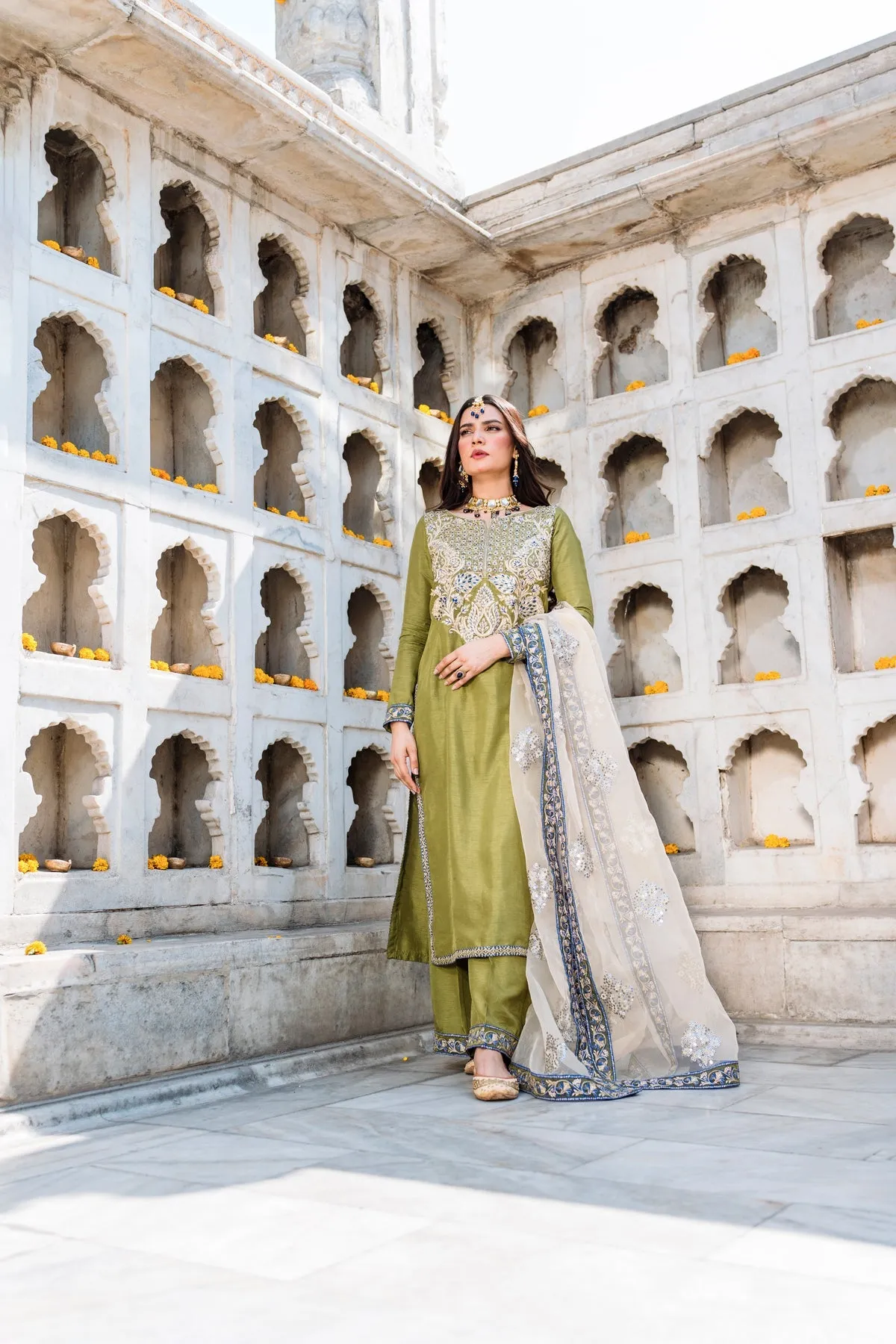 Embroidered Kameez Trouser Pakistani Wedding Dress