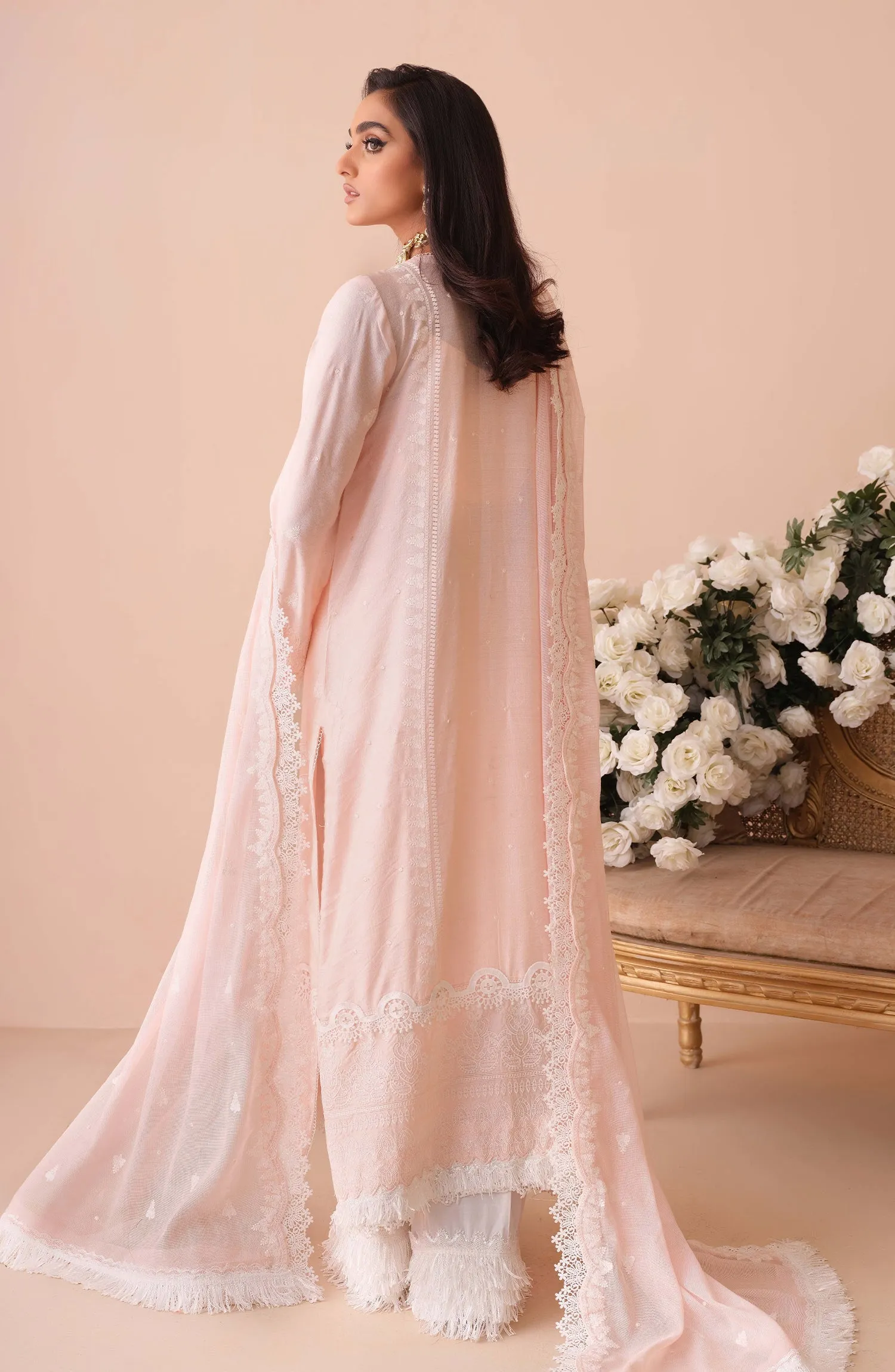 Embroidered Light Pink Kameez Trouser Pakistani Dress