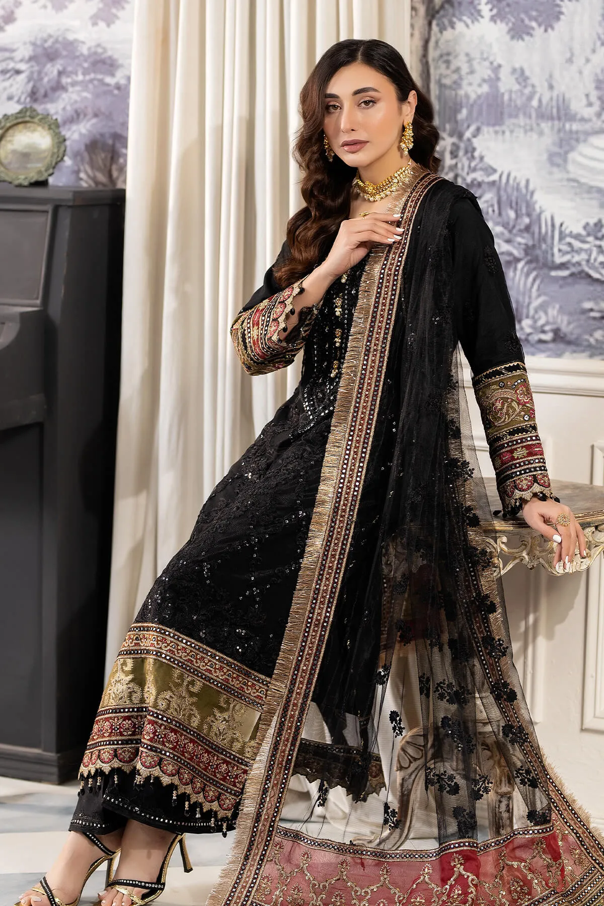 Embroidered Salwar Kameez Style Pakistani Black Dress
