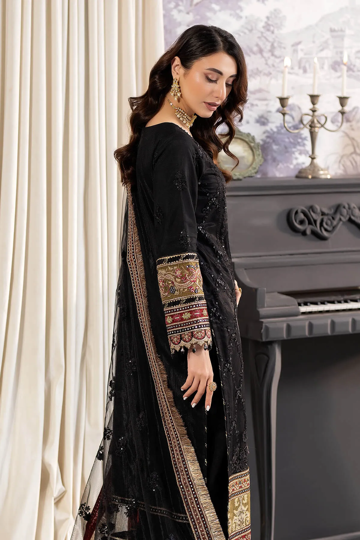 Embroidered Salwar Kameez Style Pakistani Black Dress