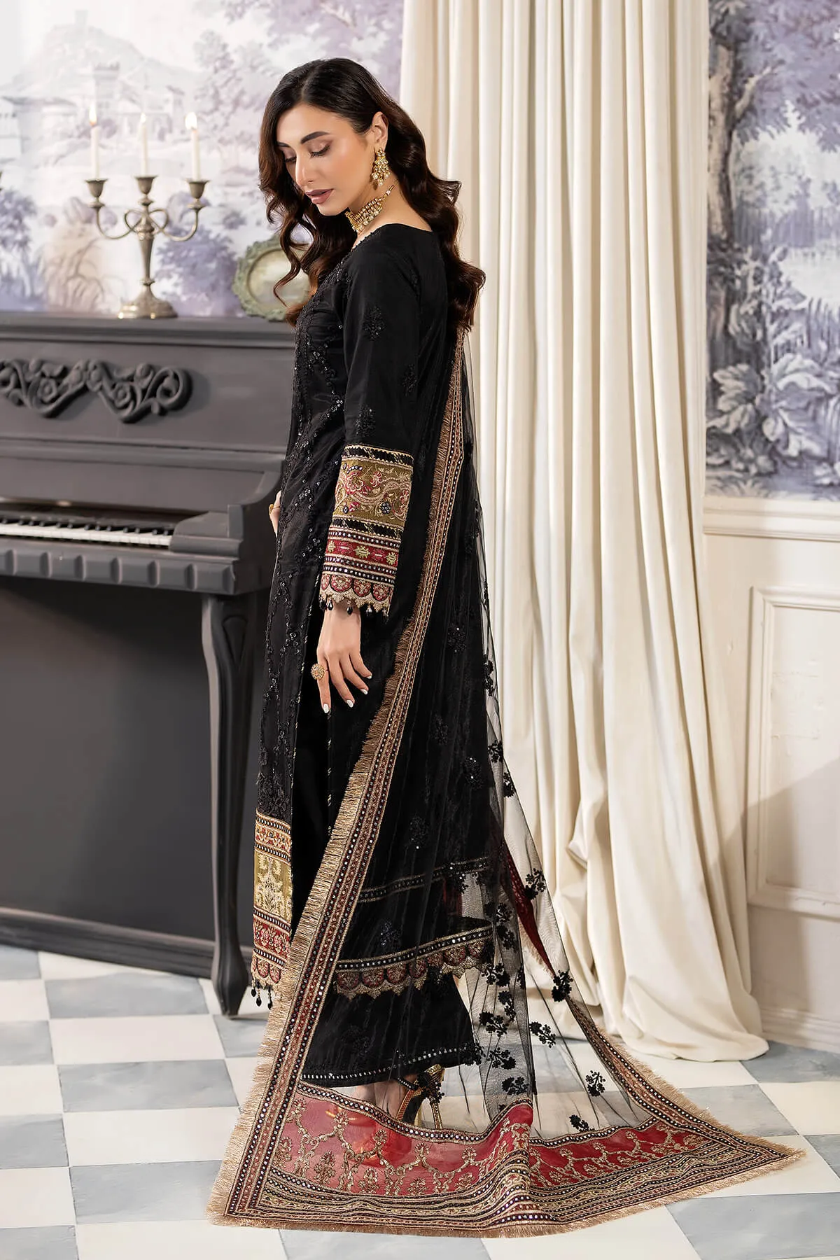 Embroidered Salwar Kameez Style Pakistani Black Dress