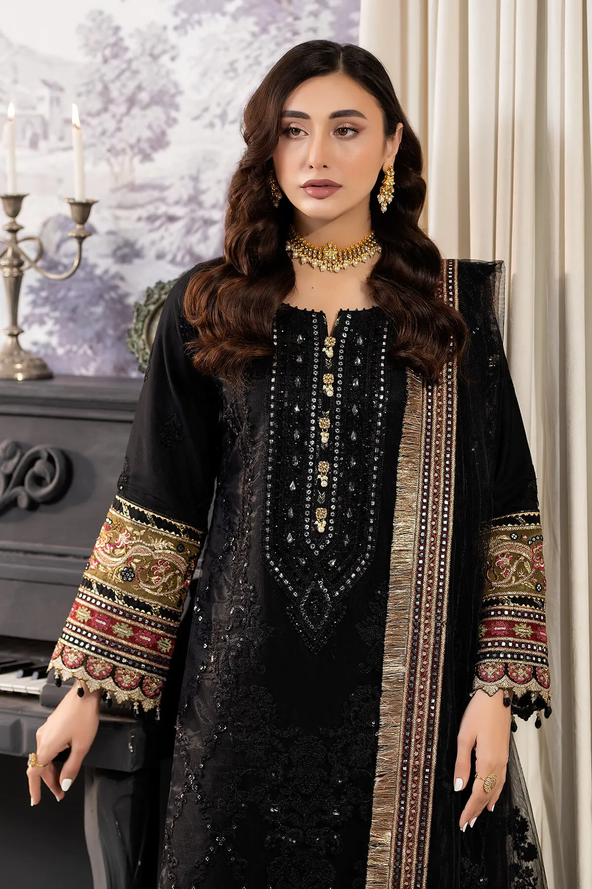 Embroidered Salwar Kameez Style Pakistani Black Dress