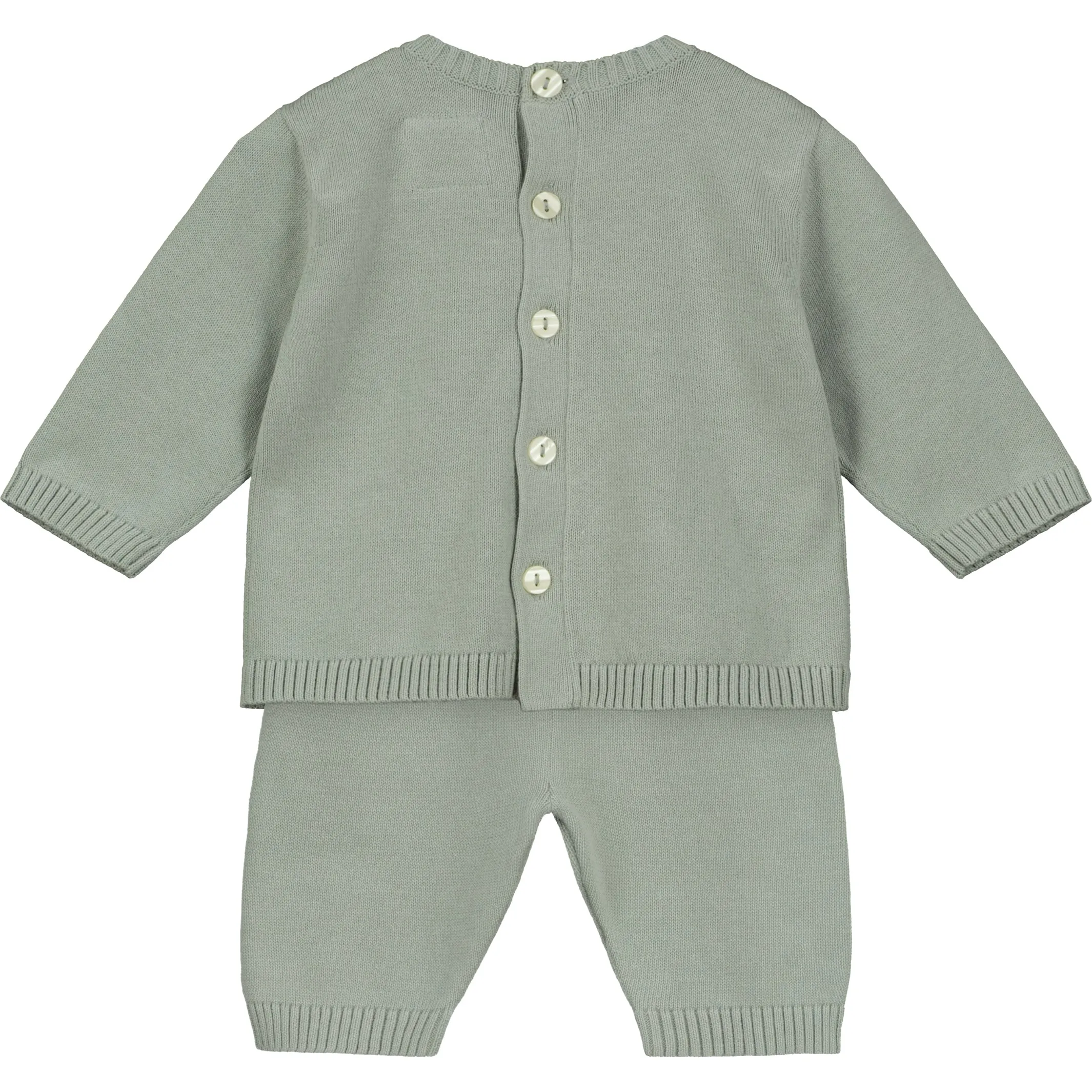 Enzo Grey Knit Teddy Trouser Set with Hat