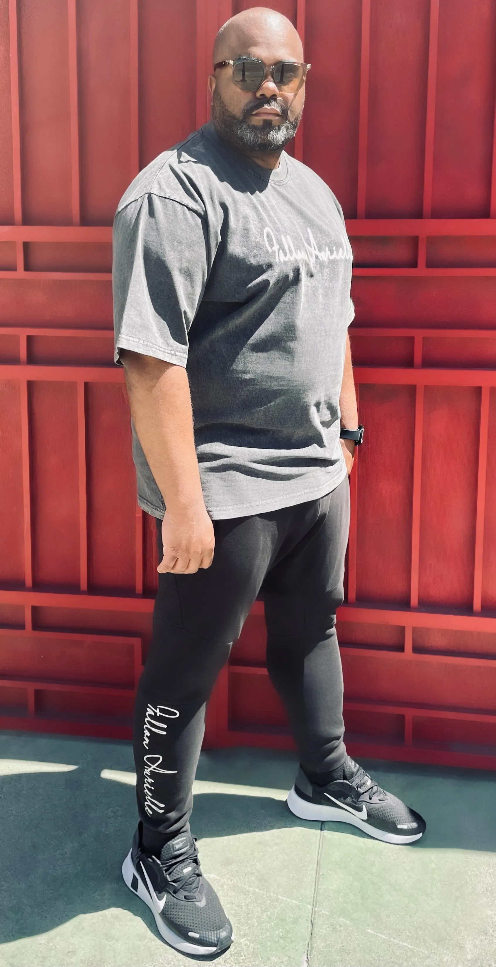 Fallon Aurielle Unisex Signature T-Shirt (Charcoal Gray & White)
