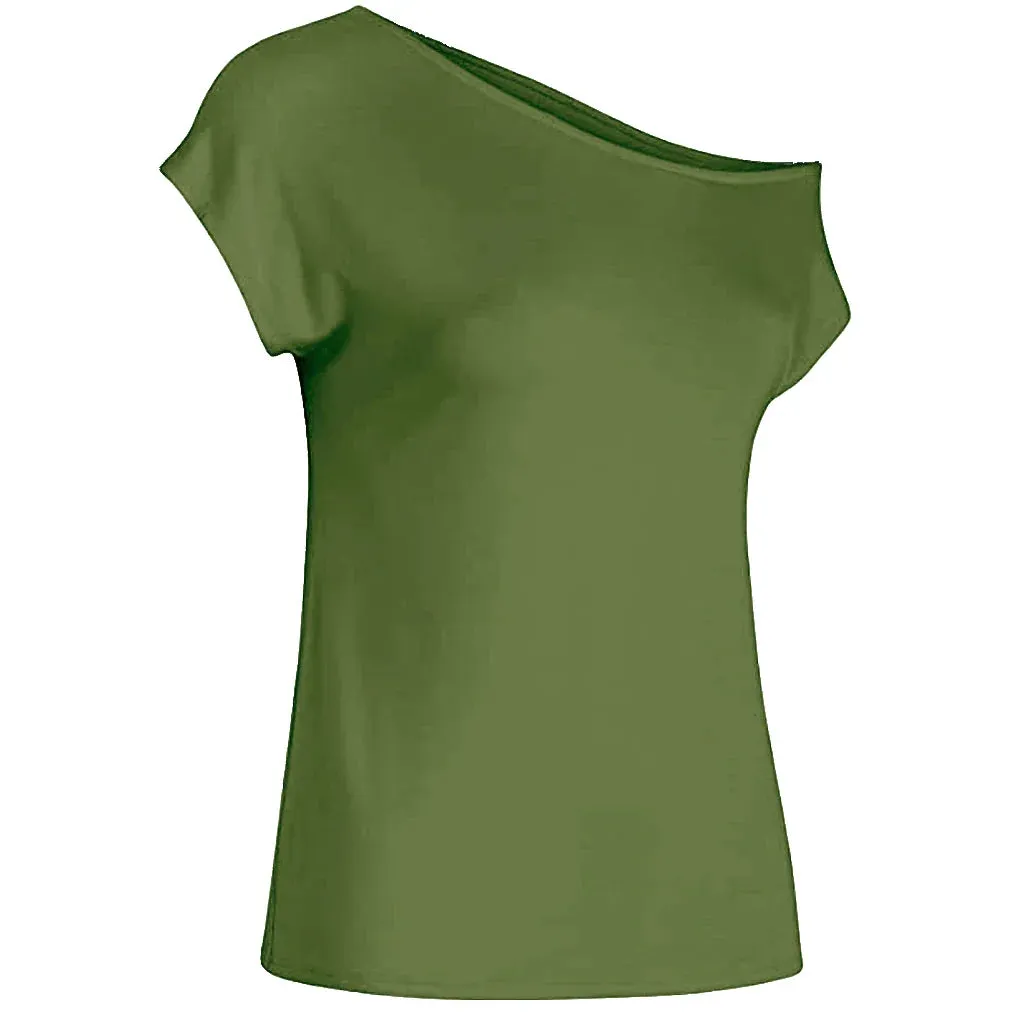 Fashion Women's tshirt Slim Casual Off Shoulder Short Sleeve T Shirts Summer Tops Tee Shirt Women Clothes