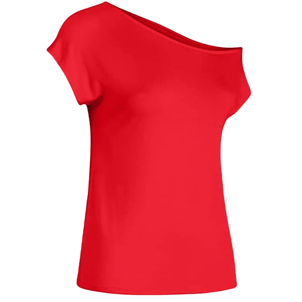 Fashion Women's tshirt Slim Casual Off Shoulder Short Sleeve T Shirts Summer Tops Tee Shirt Women Clothes