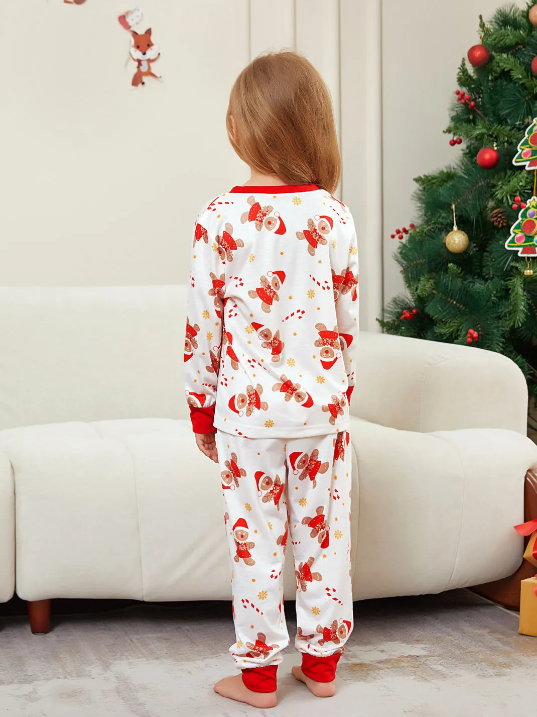 Festive Gingerbread Man Print Christmas Family Pajama Set for Holiday Cheer