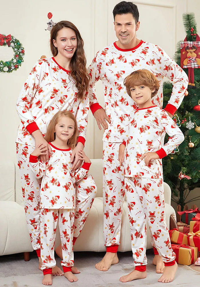 Festive Gingerbread Man Print Christmas Family Pajama Set for Holiday Cheer