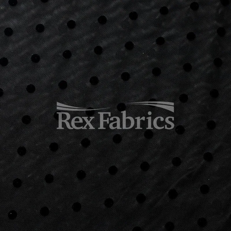 Flocked Dot Mesh - Poly Spandex Mesh