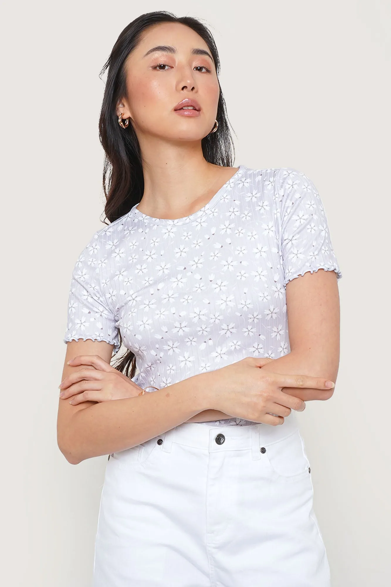 Floral All Over Print Lettuce Tee