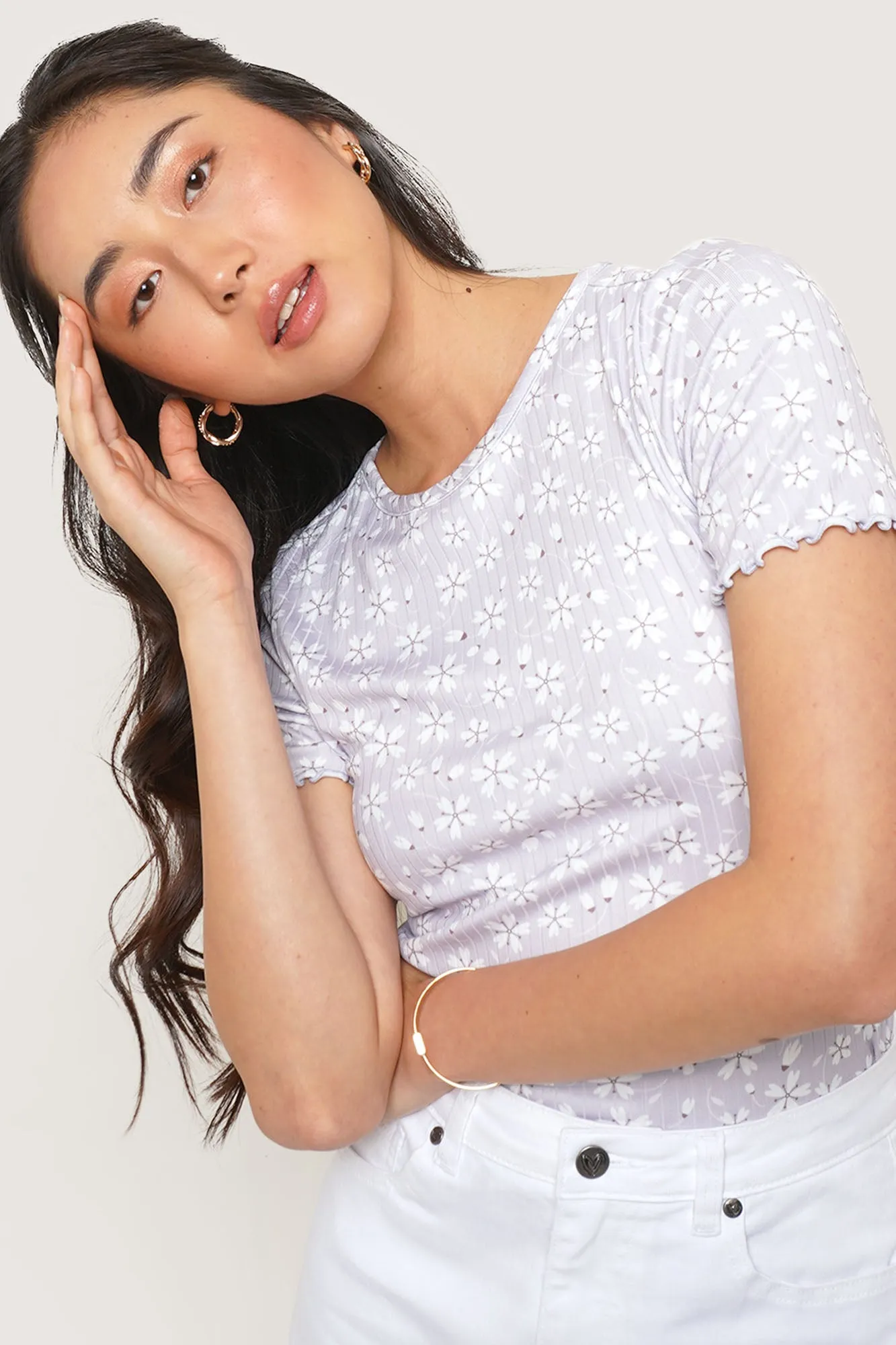 Floral All Over Print Lettuce Tee