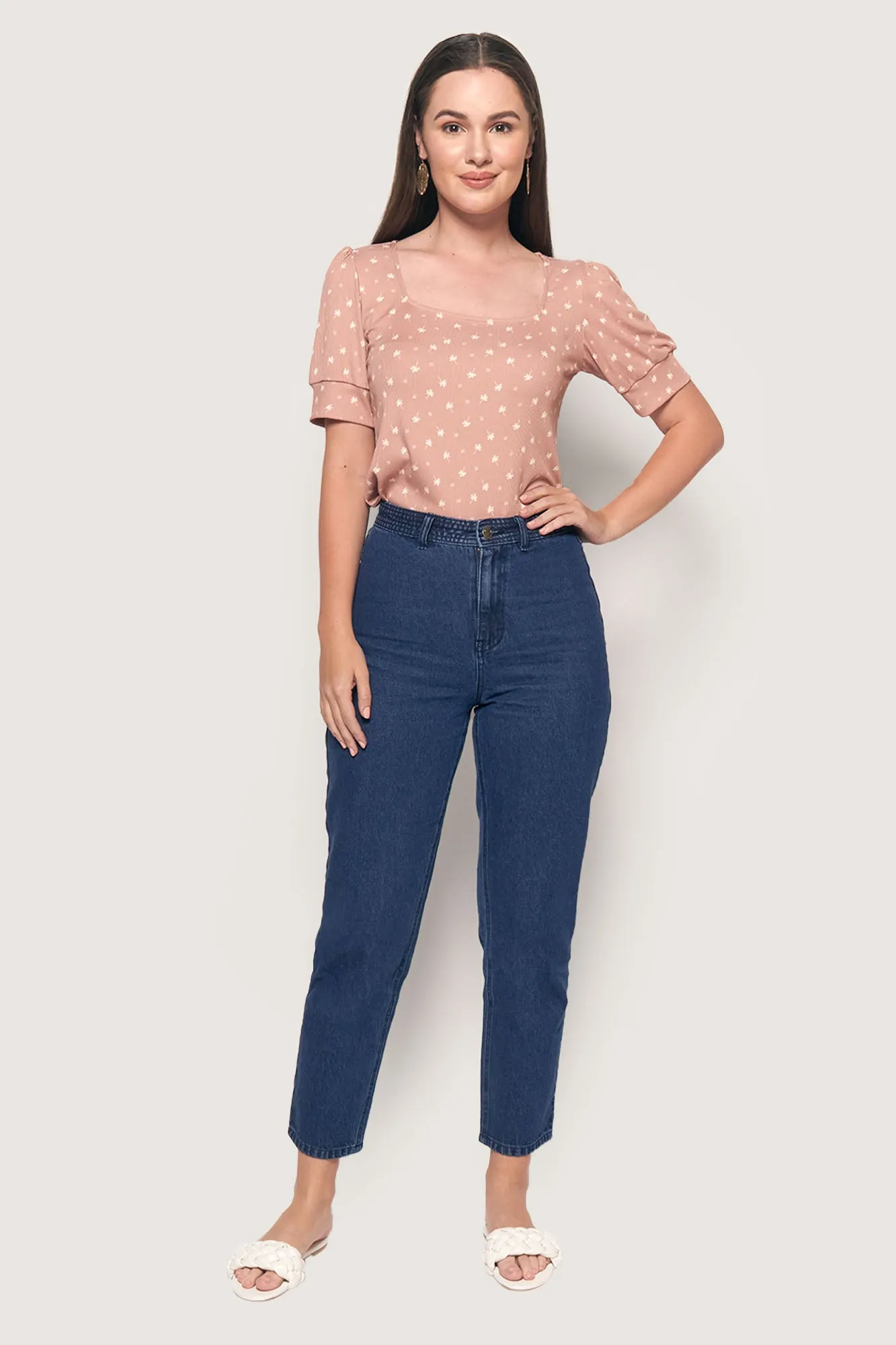 Floral Square Neck Tee