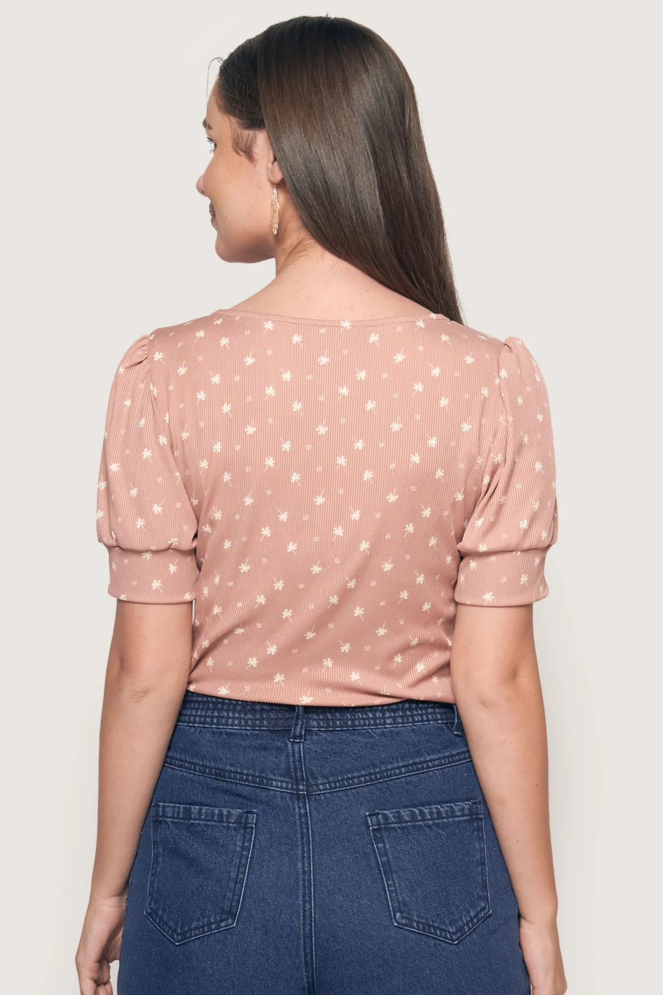 Floral Square Neck Tee