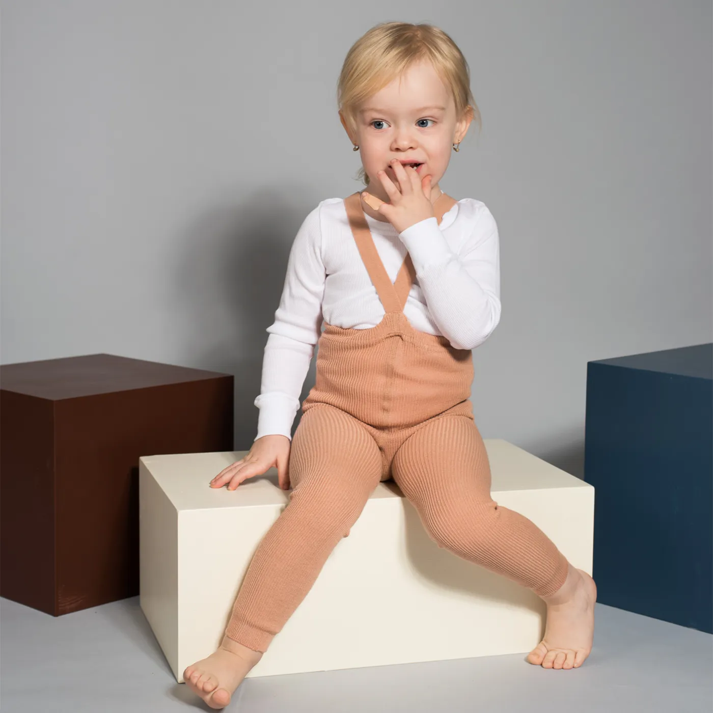 FOOTLESS SILLY SILAS TIGHTS WITH BRACES LIGHT BROWN