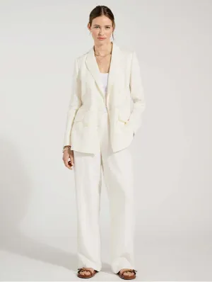 Frances Flax Linen Trousers | Pure White