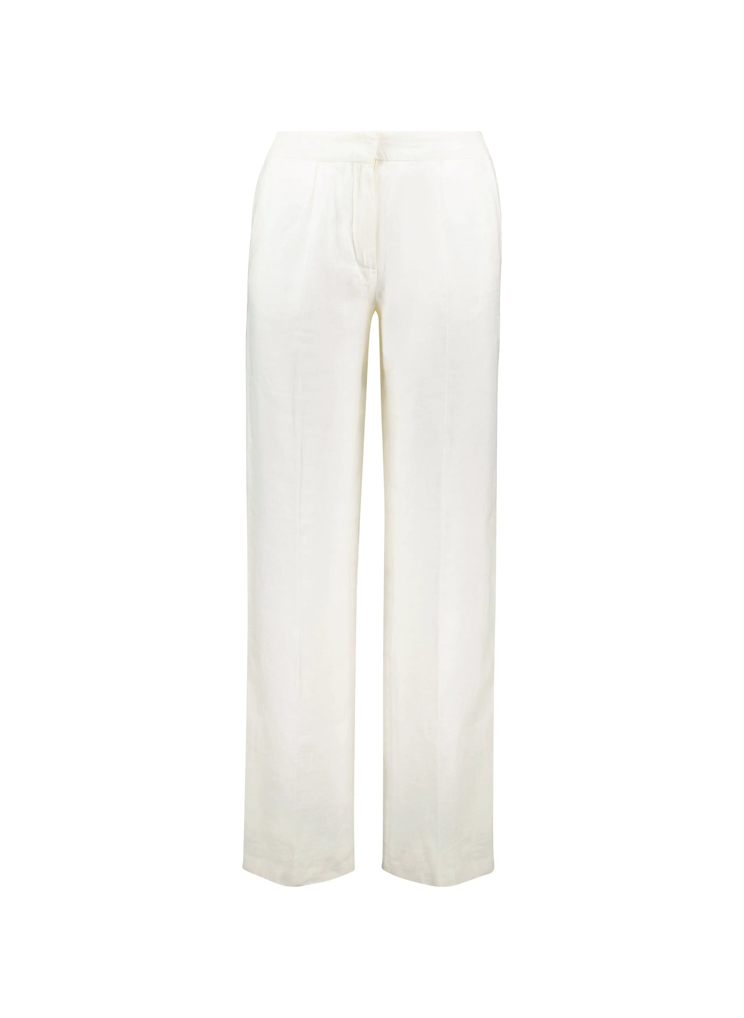 Frances Flax Linen Trousers | Pure White