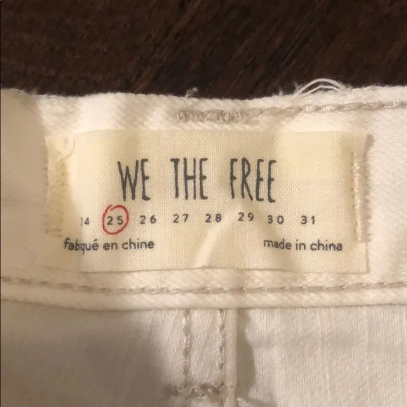 Free People ivory denim shorts