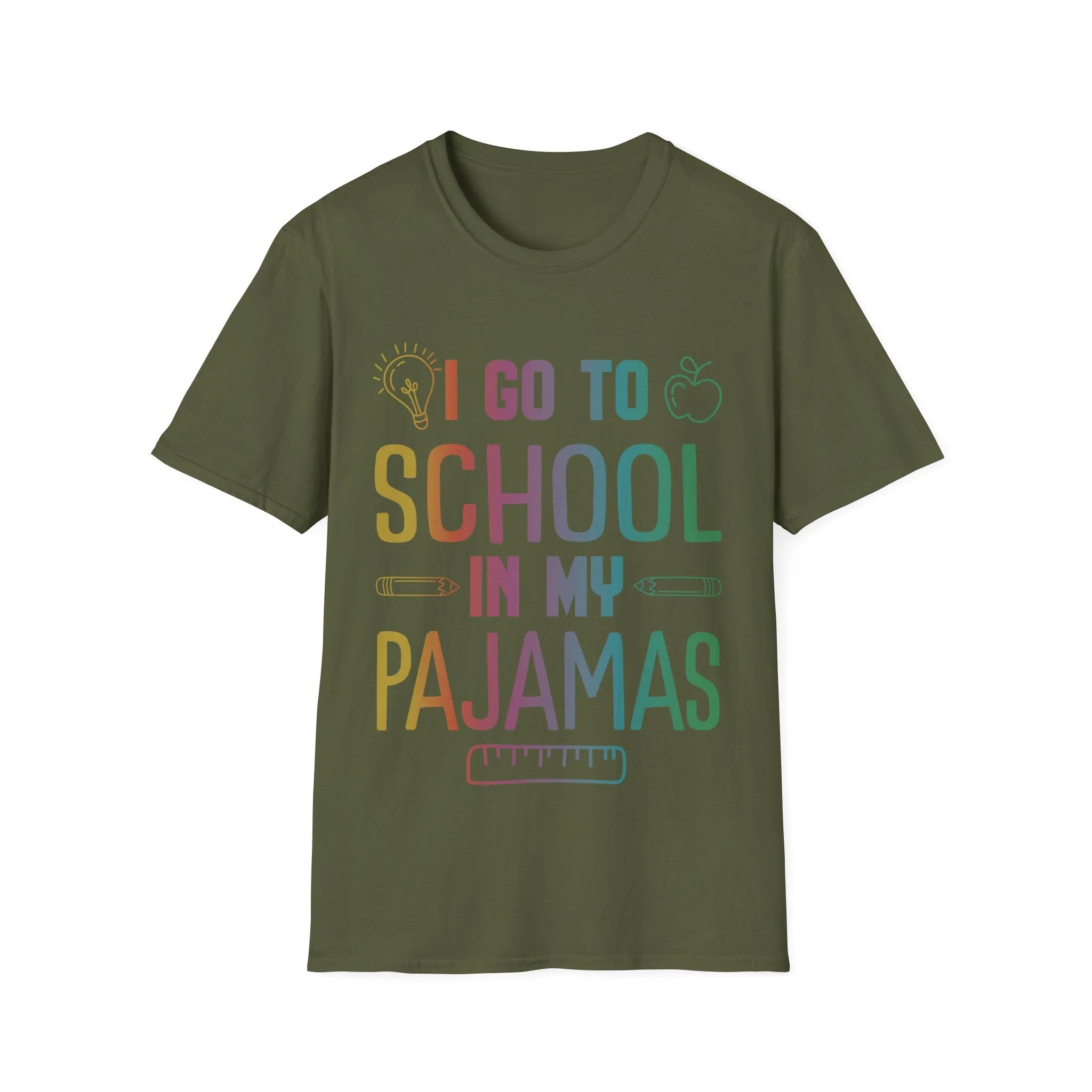 Funny I Go to School in My Pajamas Home School and Online Virtual T-Shirt