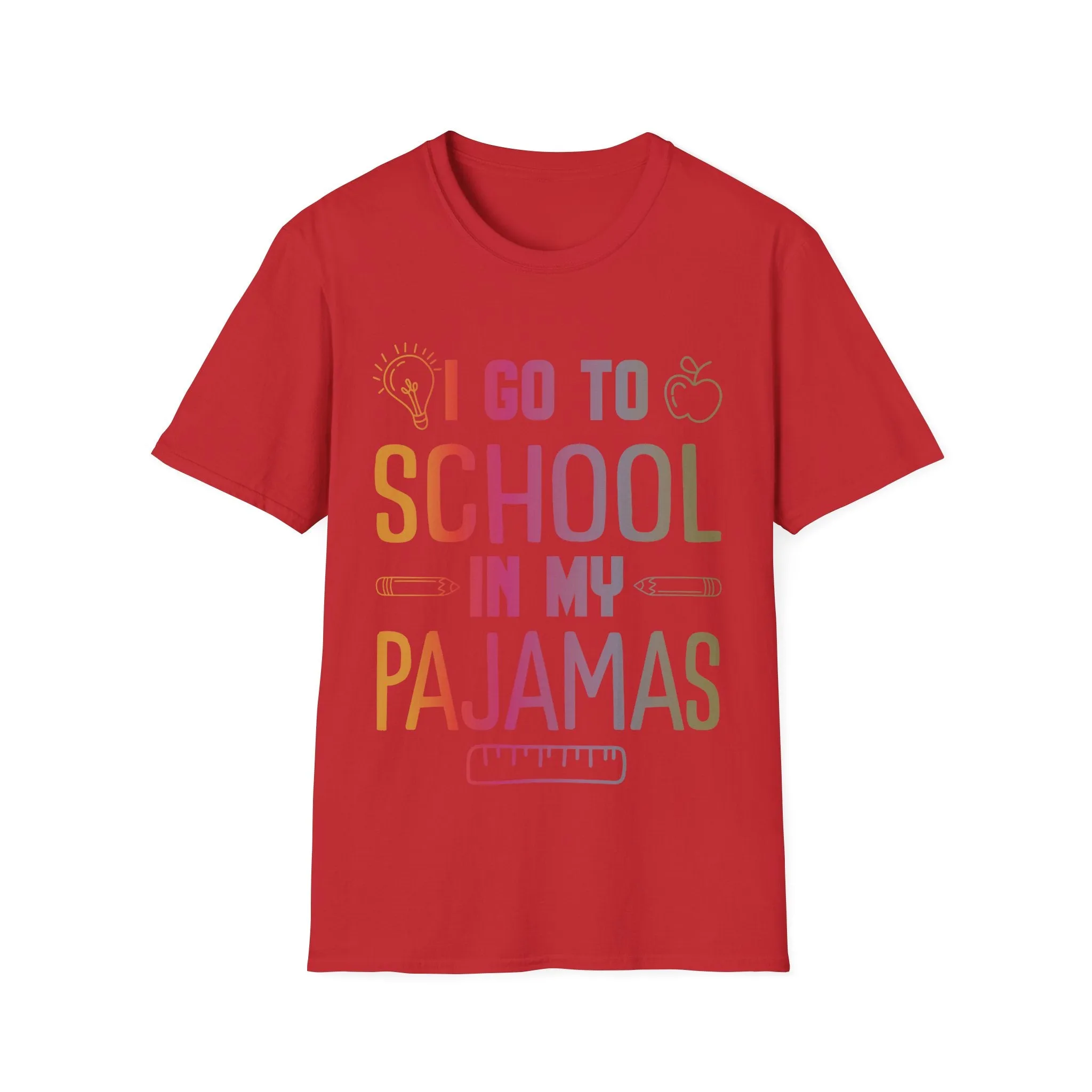 Funny I Go to School in My Pajamas Home School and Online Virtual T-Shirt