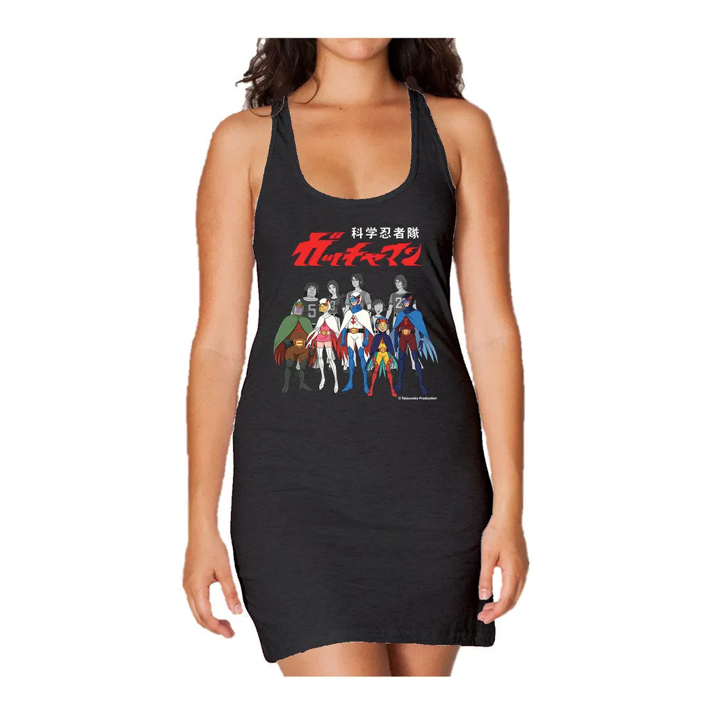 Gatchaman Alter Ego Line-Up Official Women's Long Tank Dress (Black)