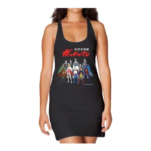 Gatchaman Alter Ego Line-Up Official Women's Long Tank Dress (Black)