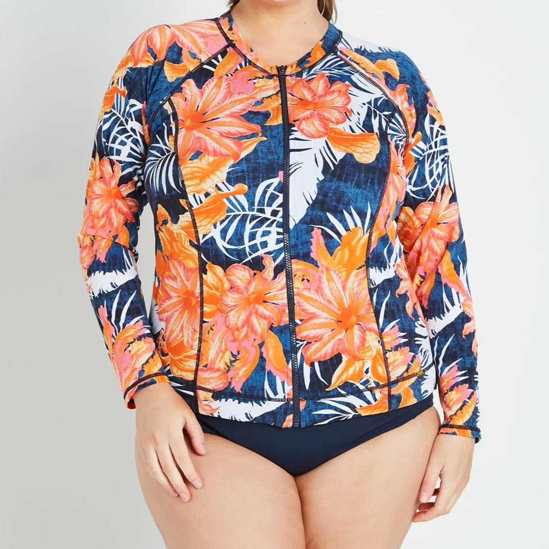 Genevieve Long Sleeve Rashie - Coral Palms