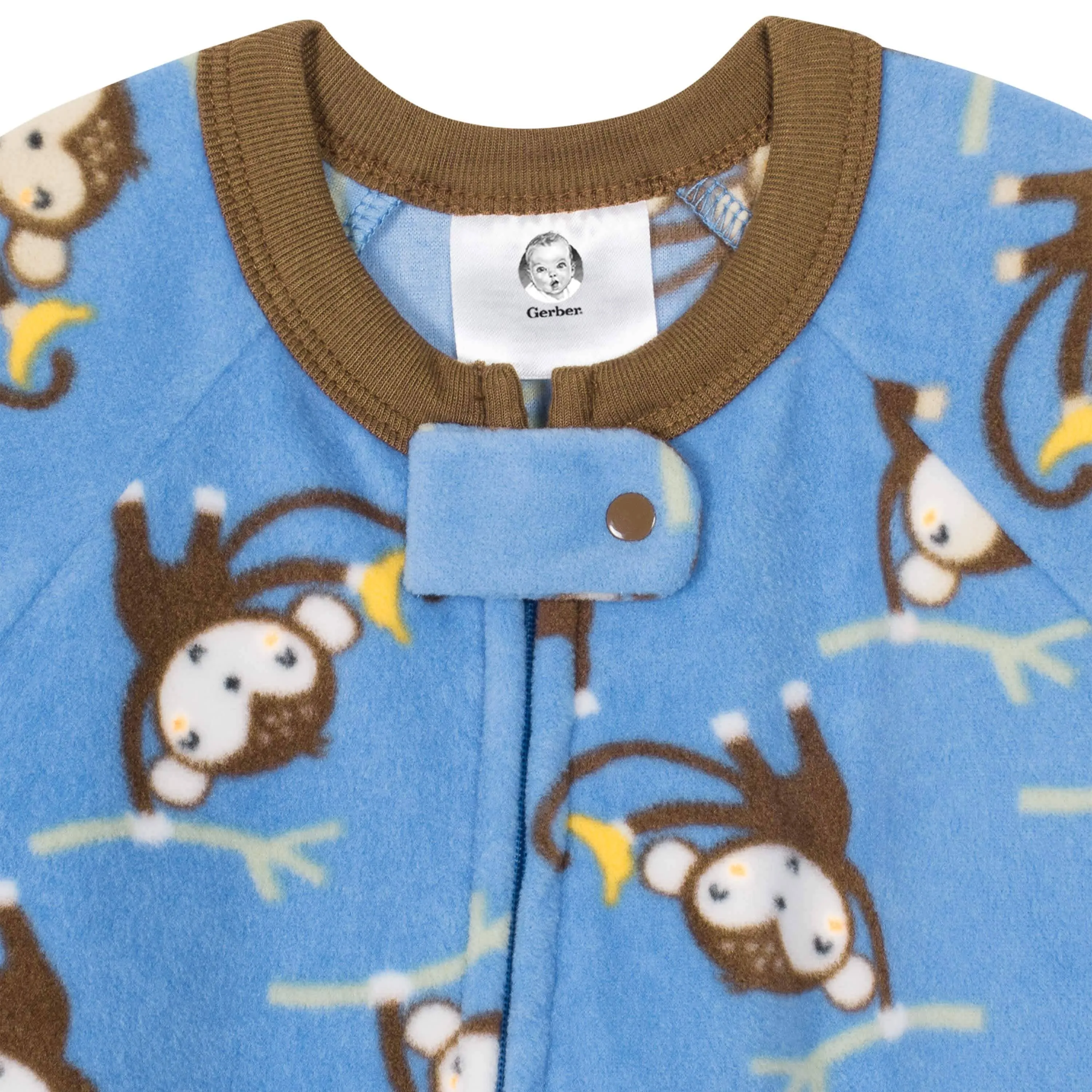 Gerber® 4-Pack Baby Boys Monkeys & Dinos Fleece Pajamas