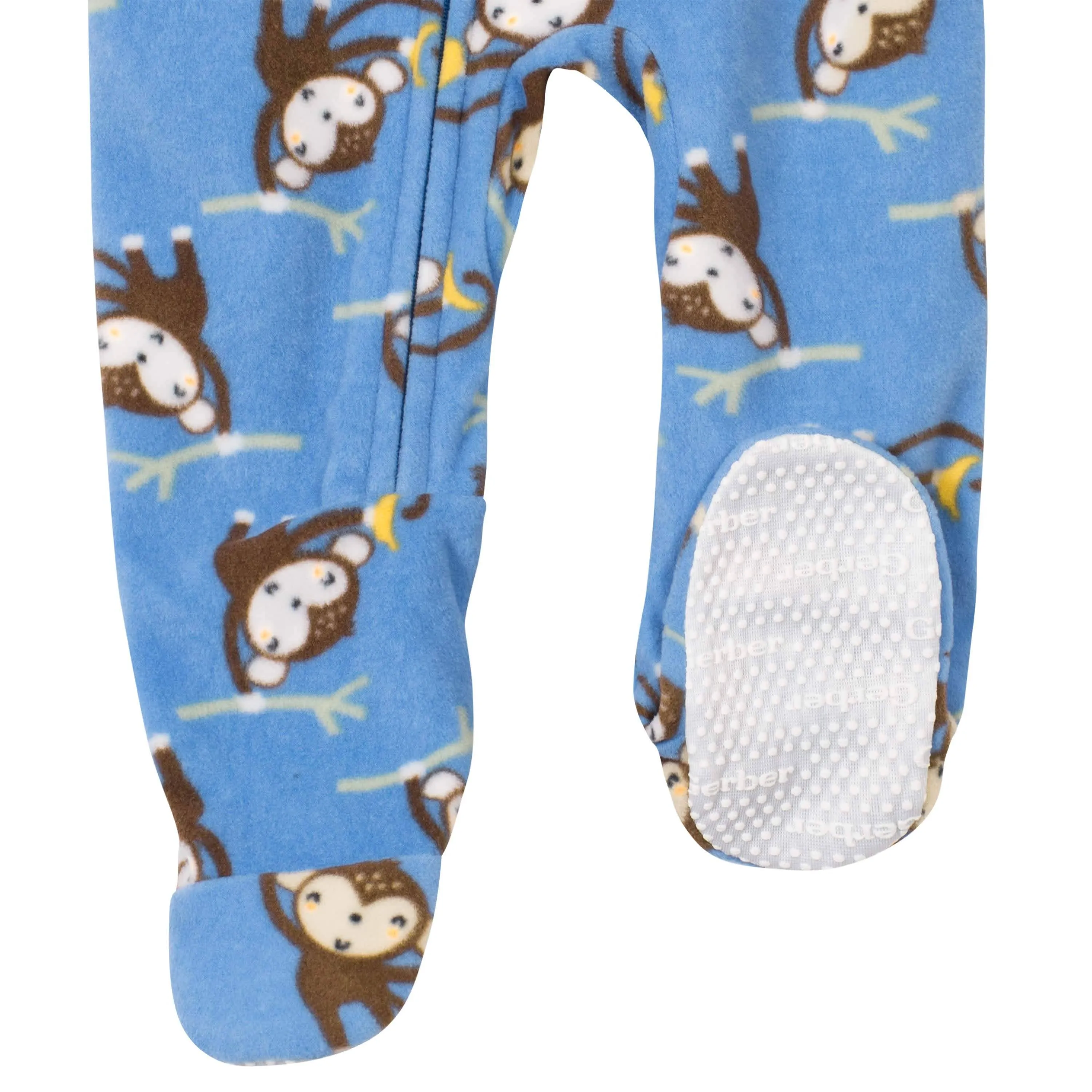 Gerber® 4-Pack Baby Boys Monkeys & Dinos Fleece Pajamas
