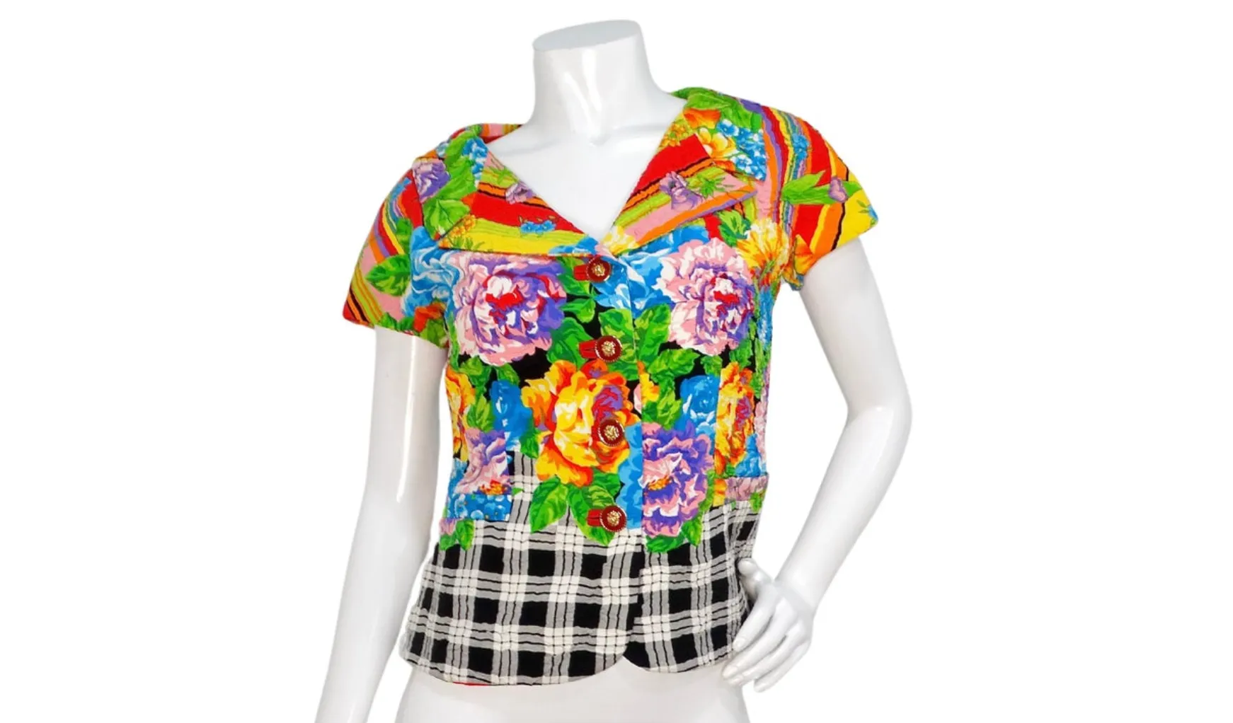 Gianni Versace Versus 1990s Bold Floral Print Top