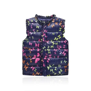 Girls Vests Children's Down Cotton Warm Vest Baby Girls Sweet Floral Waistcoat High Quality Kids Vest Outerwear 2-7 Years