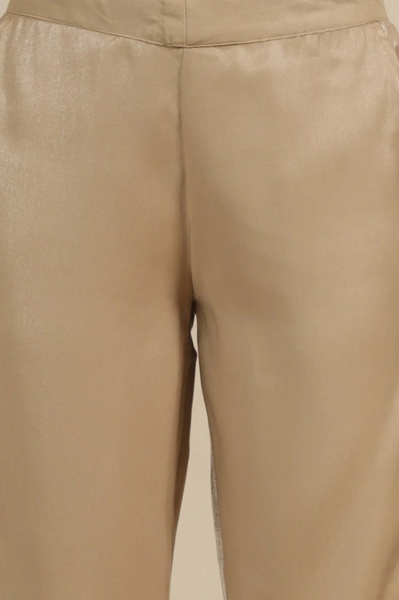 Golden Shiny Straight Trouser Pants
