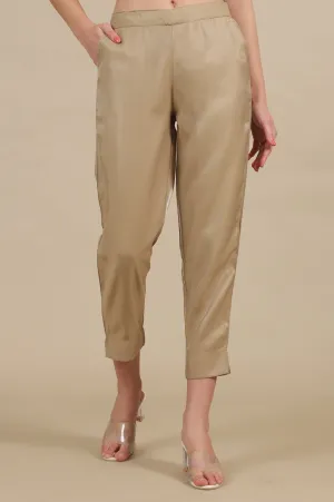 Golden Shiny Straight Trouser Pants
