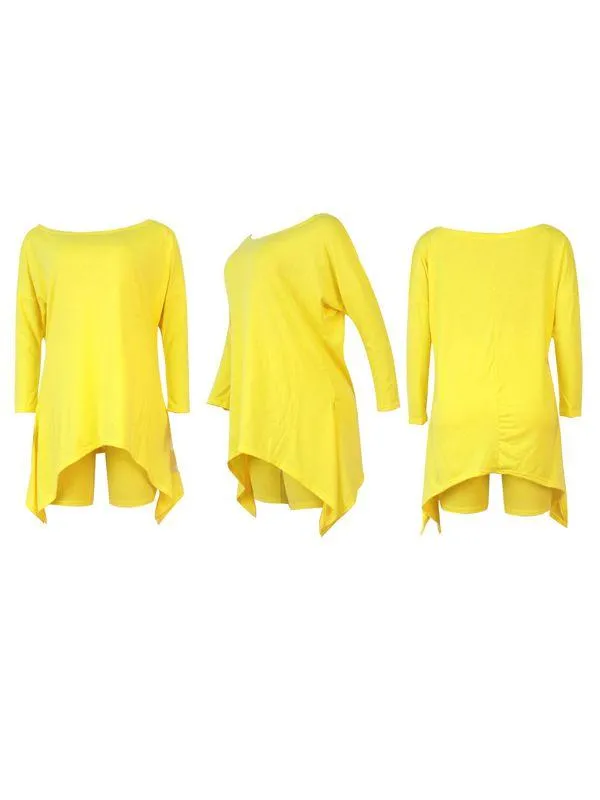 Gorgeousladie Asymmetric Top & Biker Shorts Set