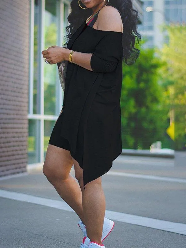 Gorgeousladie Asymmetric Top & Biker Shorts Set