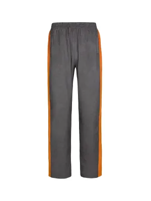 Gray Suede Fabric Orange Stripe Trousers