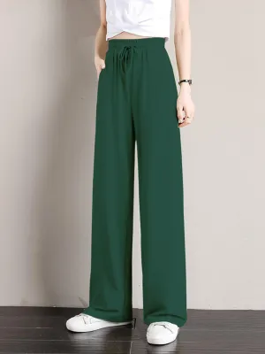 Green Cozy Fit Flared Trousers