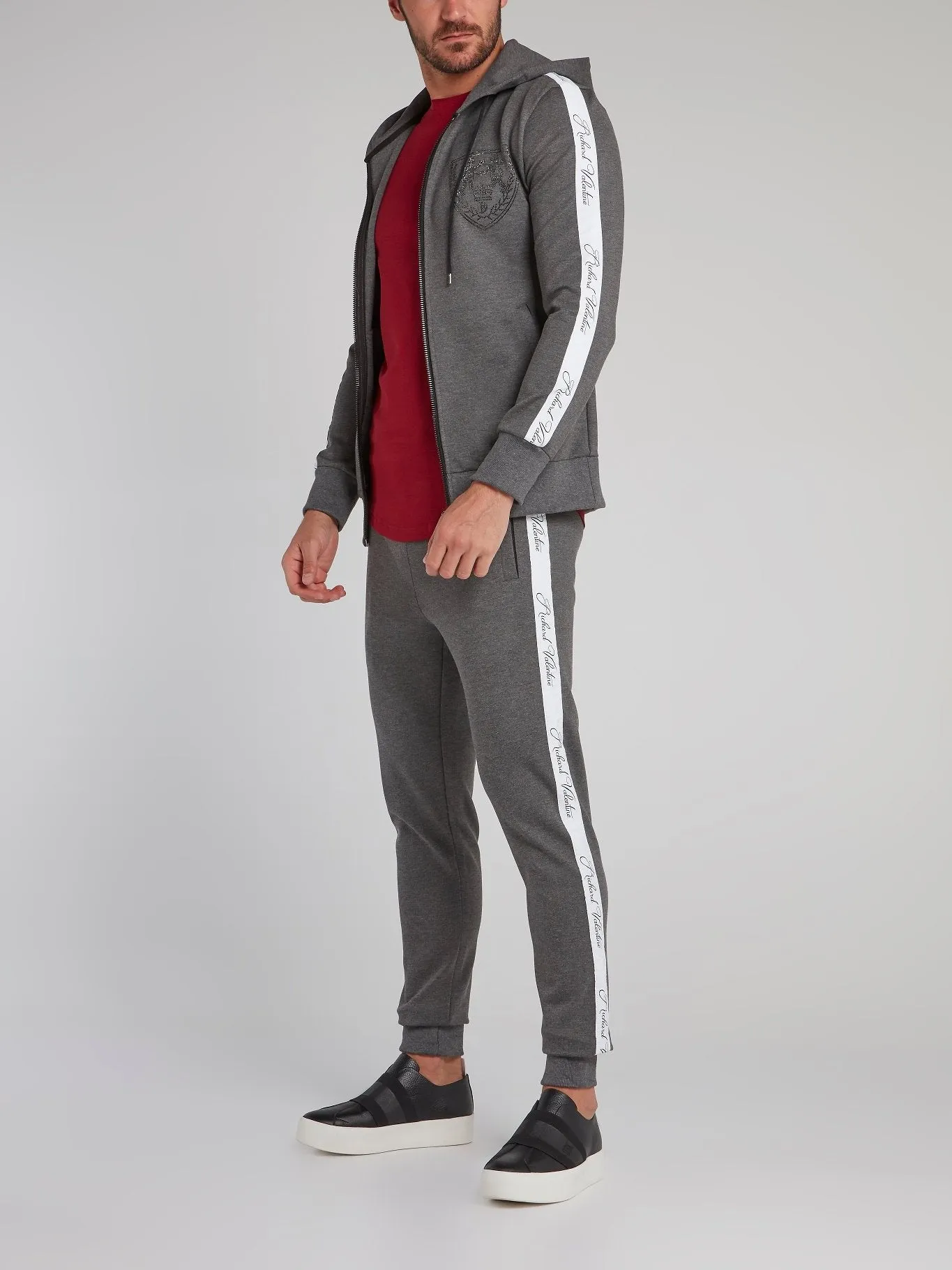 Grey Logo Tape Jogging Trousers