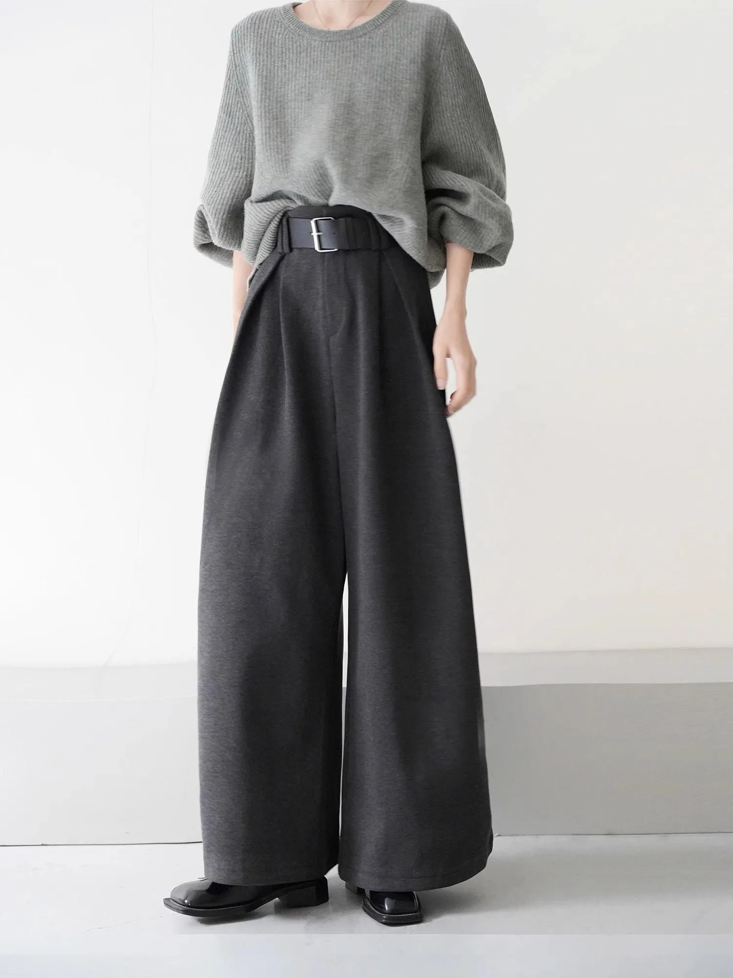 Grey Ultra Baggy K-Pop Trousers