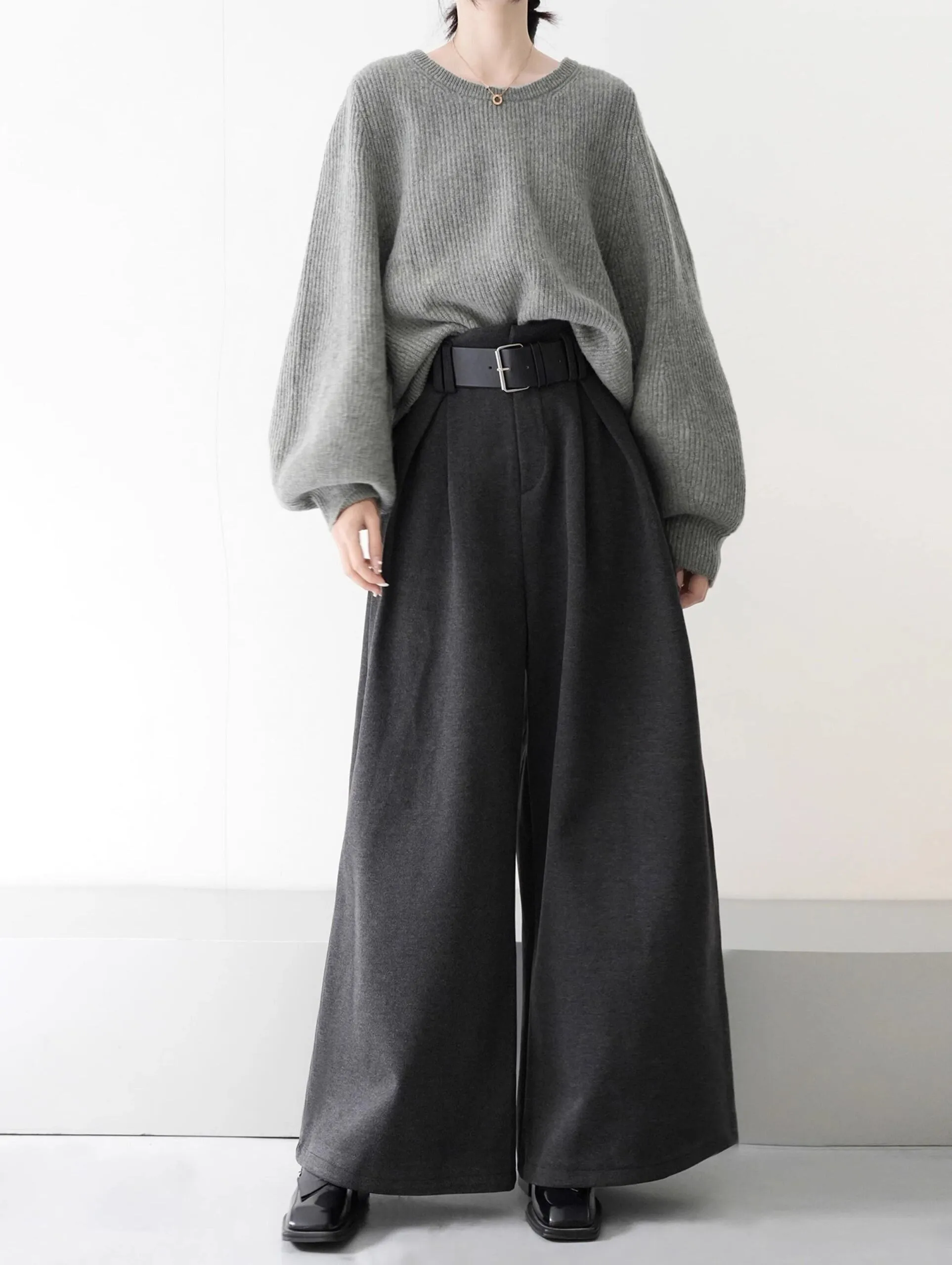 Grey Ultra Baggy K-Pop Trousers