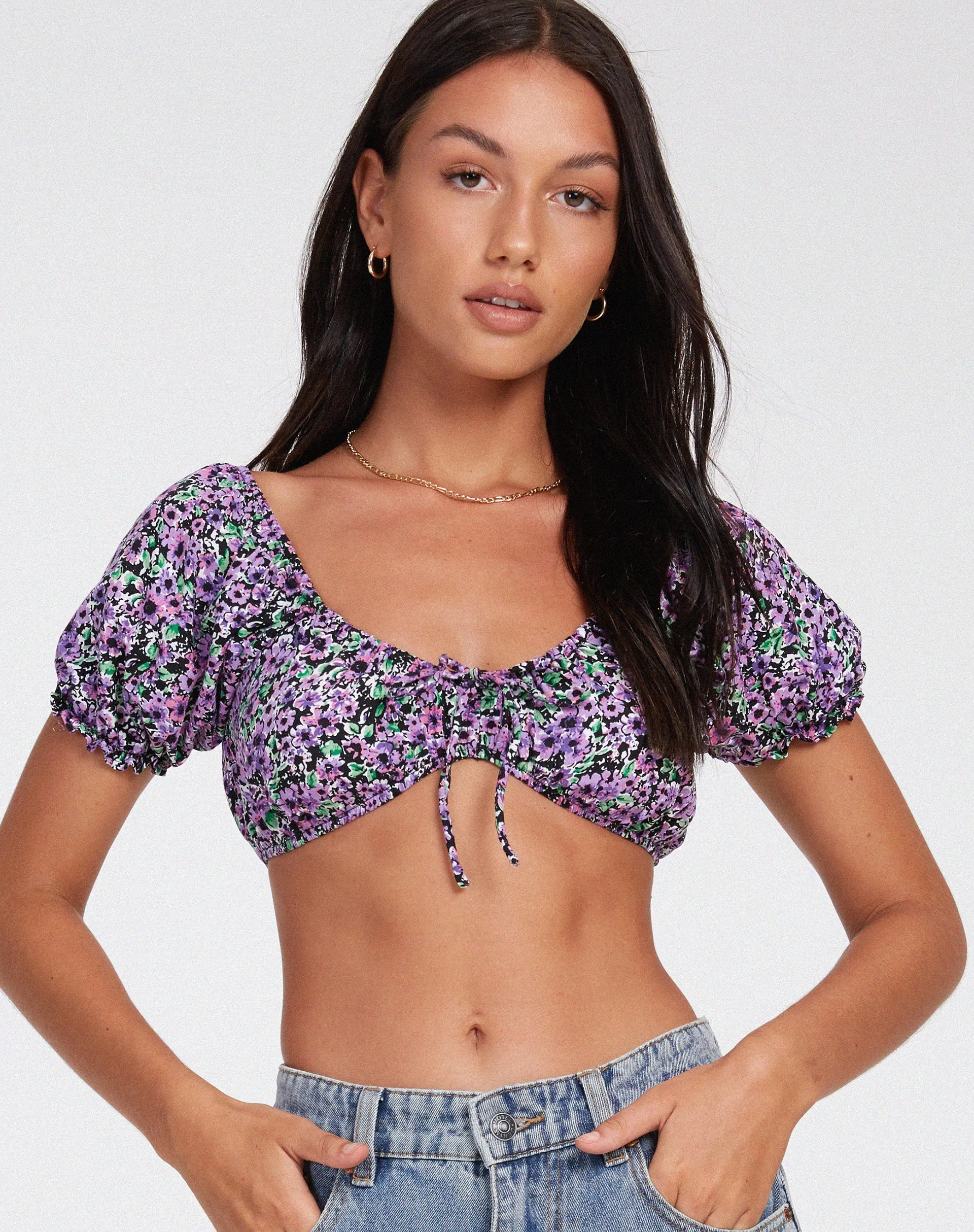 Haenji Crop Top in Lilac Blossom