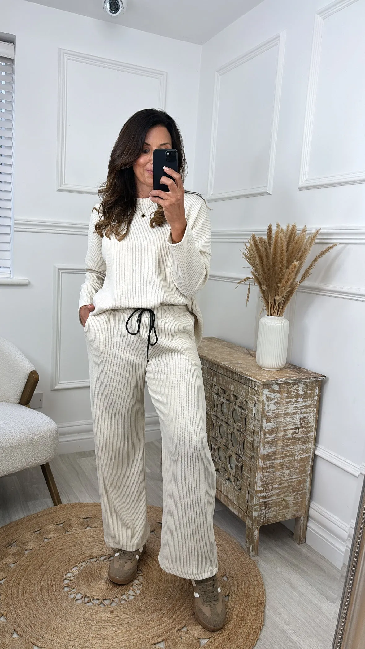 Hannah Cream Soft Textured Set