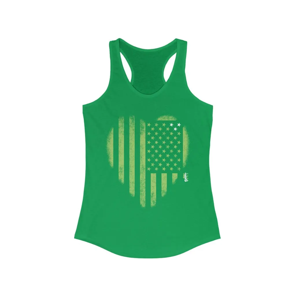 Heart My American Flag - Womens Racerback Tank Tops