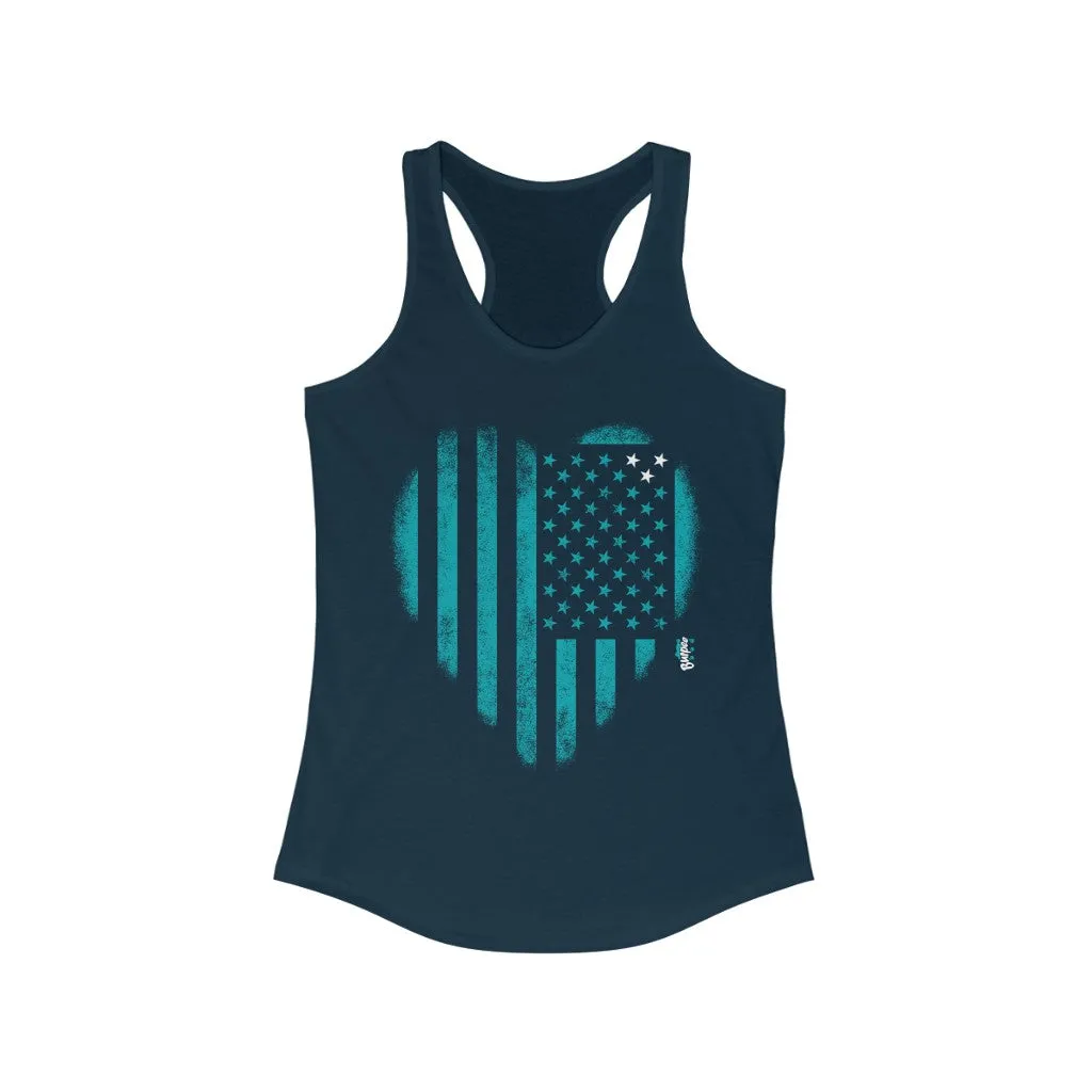 Heart My American Flag - Womens Racerback Tank Tops