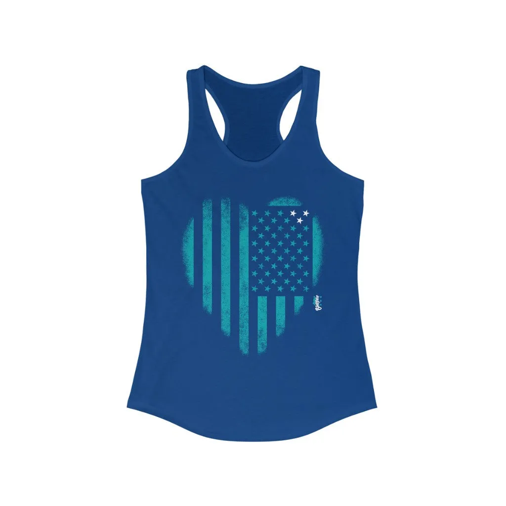 Heart My American Flag - Womens Racerback Tank Tops