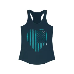 Heart My American Flag - Womens Racerback Tank Tops