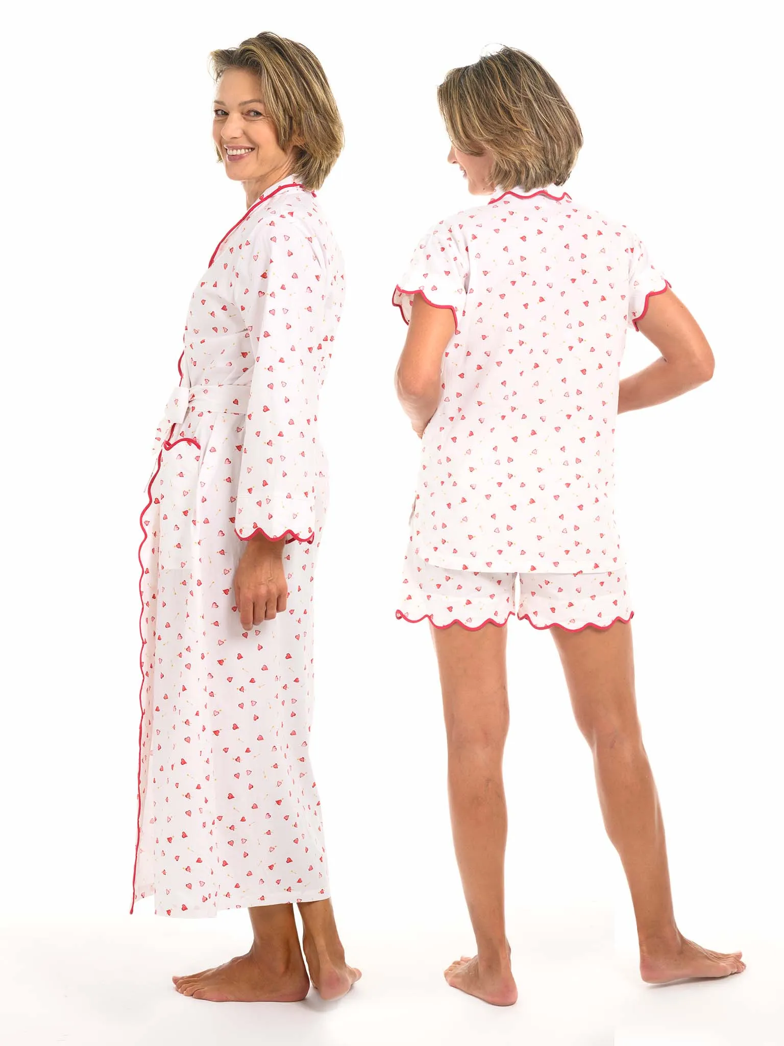 Hearts & Arrows Bundle: Classic Robe   Pajamas with Shorts