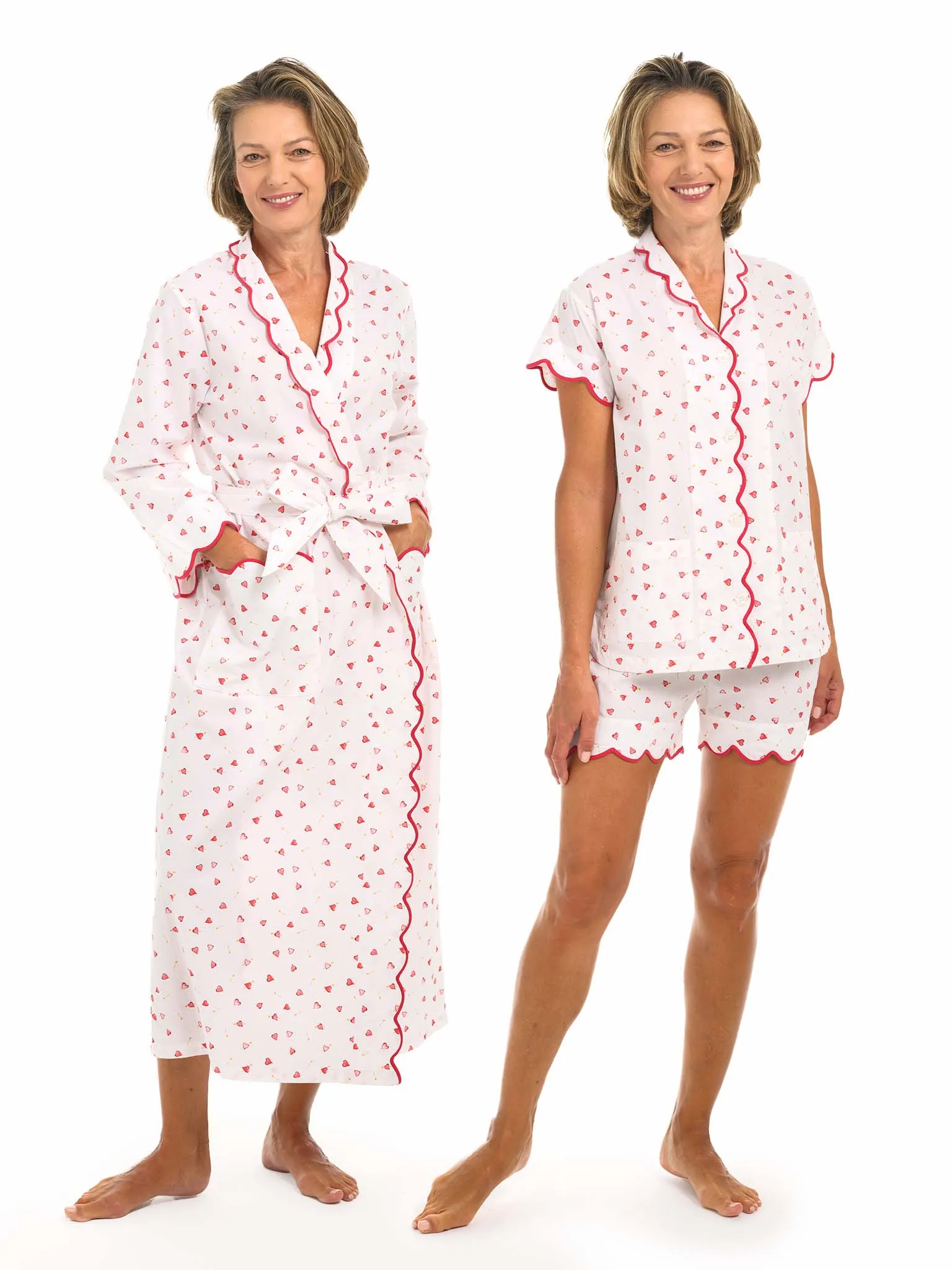 Hearts & Arrows Bundle: Classic Robe   Pajamas with Shorts