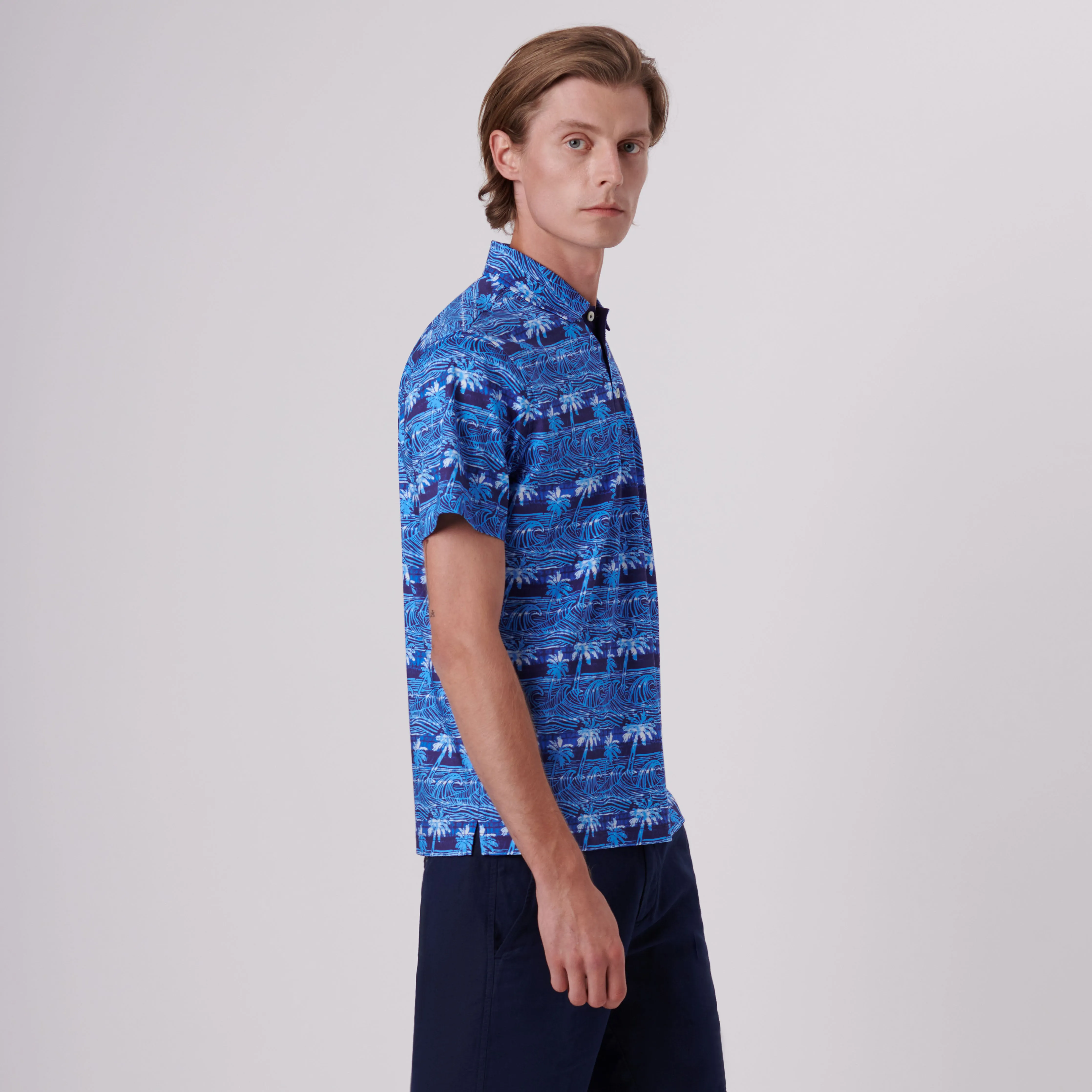 Hendrix Palms & Waves Print Polo Shirt